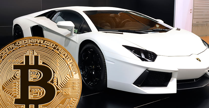 buys lamborghini with bitcoins news